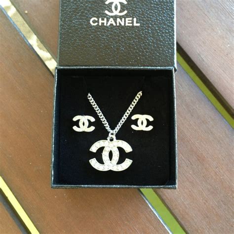 chanel earrings and necklace set|chanel earrings online shop.